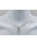 *B) Quartz Sterling Silver Pendant Point with Wire Choker Necklace - £19.61 GBP
