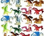 Mini Dragon Toy Figures - (Pack Of 36) 2 Inch Plastic Rubbery Dragon Fig... - £25.15 GBP