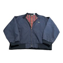 VTG IZOD Lacoste Zip Jacket Adult Medium Blue Tartan Lining Lightweight ... - $84.14
