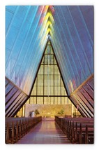Cadetto Chapel Interno US Air Force Academy Colorado Molle Cromo Cartolina P2 - $3.03