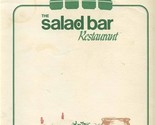 The Salad Bar Restaurant Menu Colorado Springs Colorado 1980&#39;s - £17.40 GBP