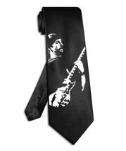 U2 The Edge tie black satin silk hand-painted necktie - $28.00