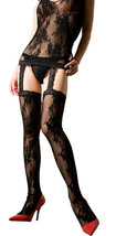 Blancho SE-112 French Lace Floral Embroidery Body Stocking  - £37.56 GBP