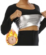 Women Workout Sauna Suit Weight Loss Sweat Shirt Tops Sports Fitness Bod... - £11.37 GBP