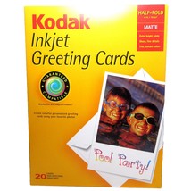 Kodak Inkjet Greeting Card Sets Matte Half-Fold White 20 Cards With Envelopes  - £7.78 GBP