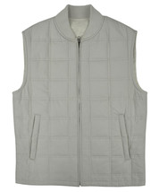 7197-2 Brooks Brothers Mens Heather Gray Reversible Quilted Vest Jacket Small S - £110.09 GBP