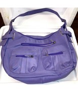 Shoulder Bag Purse Girls Women medium  zippered pockets  solid Blue - £28.50 GBP