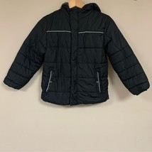 Black Swiss Puffer Coat Boy’s Medium 8 Quilted Fall Winter Jacket Warm Snow - £23.27 GBP