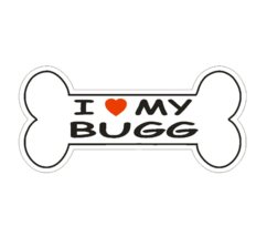 5&quot; love my bugg dog bone bumper sticker decal usa made - $26.99