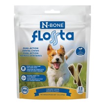 N-Bone Dog Flossta Dental Chews Chicken 15 Pack 12oz. - £11.83 GBP