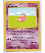 Pokemon TCG 1st Edition Slowpoke Card 1999 55/62 Misprint Error Artist Name - £35.65 GBP