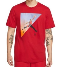  Nike Air Jordan Photo Men T-Shirt Sportswear Casual Red CZ8410 687 Size L - £27.65 GBP