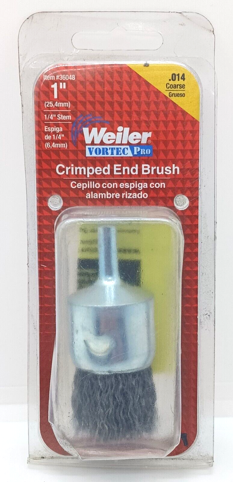 Weiler 1&#39;&#39; Vortec Pro Crimped End Brush 1/4&#39;&#39; Stem 20,000 MAX RPM #36048 - $7.99