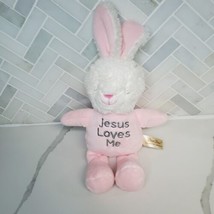 Dan Dee Pink White Bunny Rabbit Sings Jesus Loves Me Tested Works 10” Plush - $14.80
