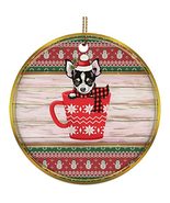 Cute Puppy Chihuahua Dog In Cup Ornament Gift Pine Tree Decor Hanging, F... - £15.51 GBP