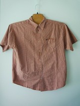 Wrangler Jeans Co Mens SS Casual Shirt Size XL Orange White Tattershall - £11.80 GBP