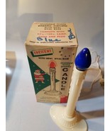 Vtg Christmas Crescent Molded Plastic WINDOW Candle Light ORIG. BOX Works  - $14.01