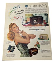 GE General Model 60 Clock Radio Vintage Print Ad 40s Hollace Shaw Concert - $21.89