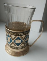 1pcs Vintage Soviet Russian Tea Glass Cup Holder Aluminium Ussr 70&#39;s + Glass - £7.04 GBP