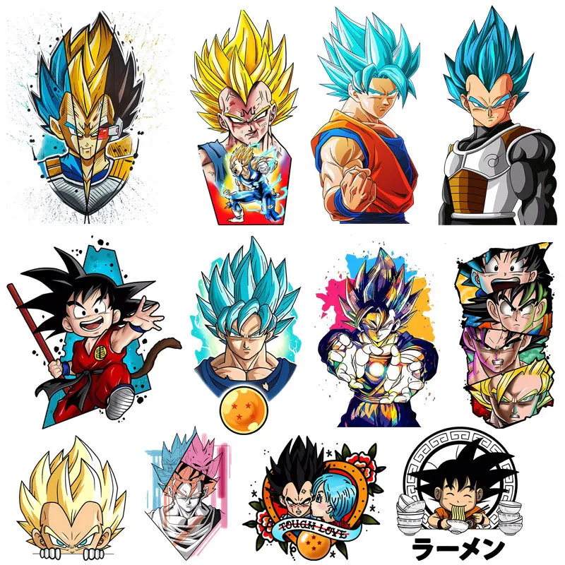 Japanese anime Seven Dragon Ball Cartoons Thermal Stickers for Clothes DIY Heat - £6.37 GBP