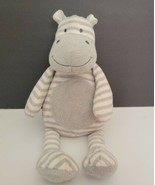 GIGGLE Baby Manhattan TOY Gray White Stripe HIPPO Plush Stuffed Animal 1... - $43.53