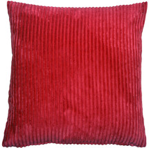 Wide Wale Corduroy 22x22 Red Throw Pillow, Complete with Pillow Insert - $47.20