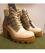 NEW GUCCI  Apollo GG Supreme Canvas Leather Platform Ankle Bootie  34/ 4 - $549.99