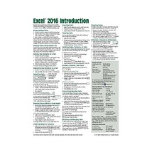 Microsoft Excel 2016 Introduction Quick Reference Guide - Windows Version (Cheat - $14.00