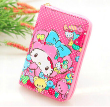 Kawai Melody Fashion Wallet Hello Kitty Round Zip Wallet Pink  White Blue Clutch - £7.08 GBP