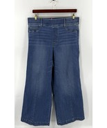 Spanx Womens Plus Size Jeans 2X Wide Barrel Leg Pull On Blue Front Seam ... - €59,97 EUR