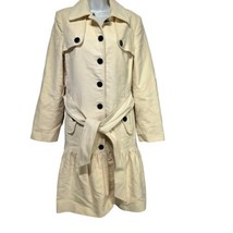 helene berman London Coquette Creme Beige ruffle trench coat Long Jacket... - $49.49