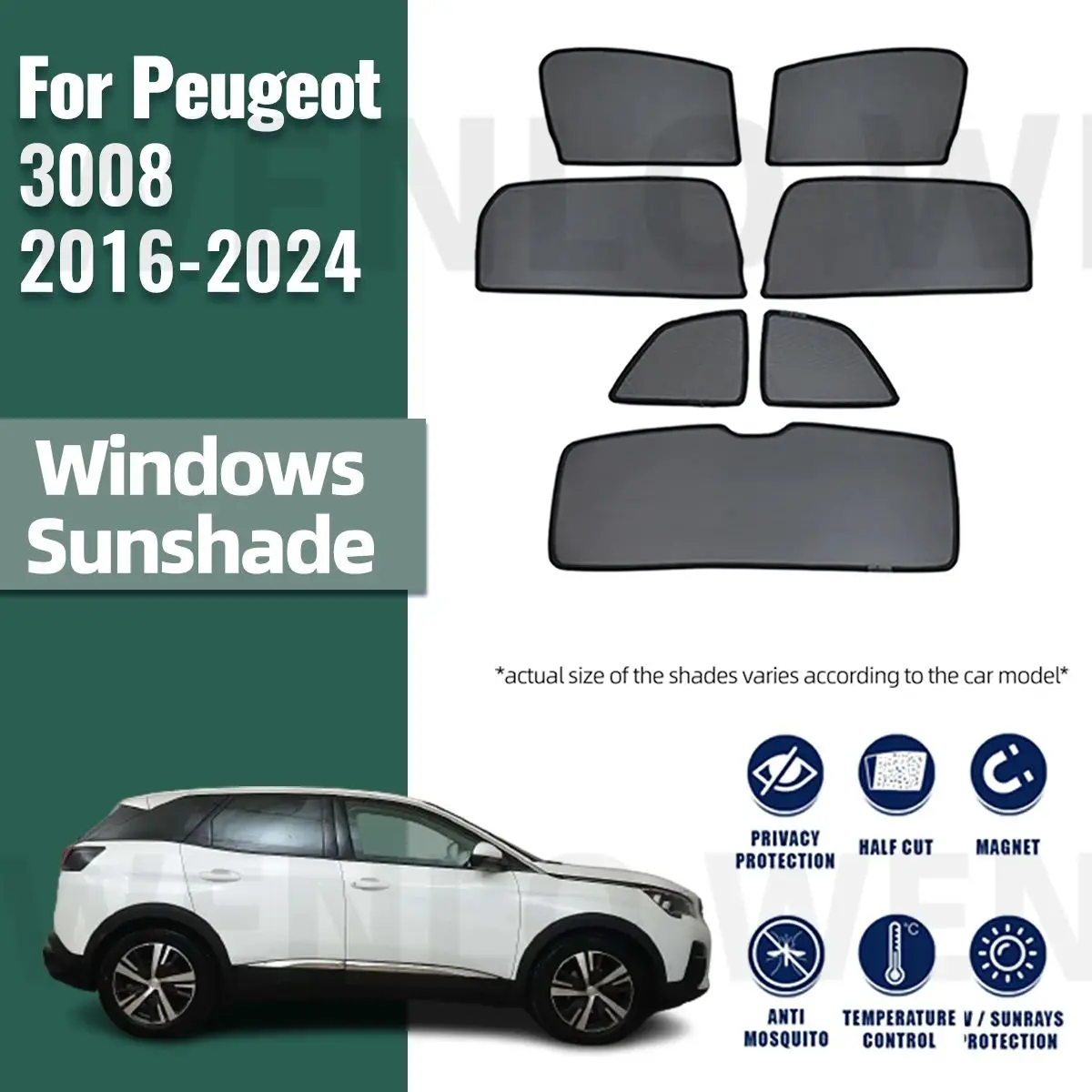 For Peugeot 3008 P84 2016-2023 Rear Side Window Sun Shade Visor Car Sunshade - £29.78 GBP+