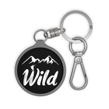 Personalized Keyring for Hikers with &quot;WILD&quot; Mountain Design - $18.54