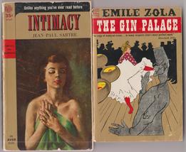 Intimacy by Sartre &amp; Gin Palace by Zola 1950s 1st U.S pbs   - £20.04 GBP