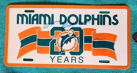 MIAMI DOLPHINS - DON SHULA SIGNED - 20th ANNIVERSARY LOGO LICENSE PLATE ... - $34.60