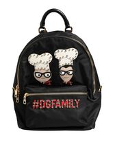 Dolce &amp; Gabbana VULCANO Black Nylon #DGFAMILY Embellished Backpack Bag W... - $706.99