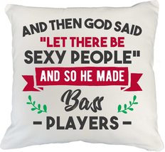 Make Your Mark Design Bass Players White Pillow Cover for Musician &amp; Instrumenta - £19.73 GBP+