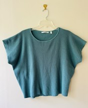 Cyrus Sz L Dolman Short Sleeve Seamless Green Moss Pullover Stretch Cropped - $12.81