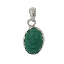 Natural 925 Sterling Silver Emerald Gemstone Ganesh Pendant for Men and Women - £57.09 GBP