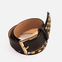 The Mackenzie Black & Gold Woven Leather Belt image 8