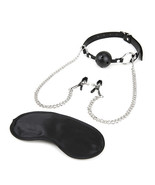 Lux Fetish Breathable Ball Gag W/adjustable Pressure Nipple Clamps - $39.07 CAD
