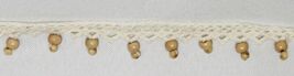 Natural Crochet Trim with Wooden Beads Sold by the Yard (M217.31) - $4.16 CAD