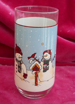 4 Meiwa Snowmen Serenade Ii Tumbler Glasses 14 Oz Winter Snowman Holiday - £20.88 GBP