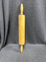 vintage maple wood rolling pin 18&quot; x 2 1/4&quot; nice markings - £12.99 GBP