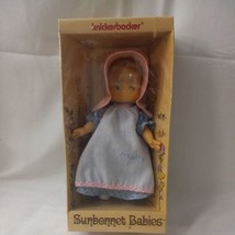 Vtg 1975 Knickerbocker MOLLY Sunbonnet Babies Doll NEW NIP NOS 7&quot; Rooted Hair - £28.84 GBP