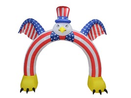 Patriotic Inflatable Flying Bald Eagle Hat And American Flag Archway Decoration - £76.58 GBP