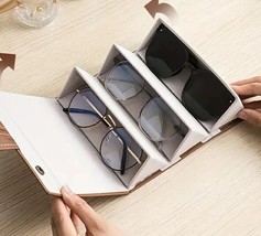 3 Slots sunglasses Organizer Storage Travel Foldable Hanging Glasses Rack  - £9.39 GBP