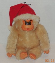 Vintage Russ Berrie Merry Christmas Santa Baby Gonga Thumb Sucker Gorilla Plush - $26.19