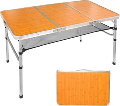 The Ljmboen Folding Camping Table,Adjustable Height Small Portable Picnic - £54.98 GBP
