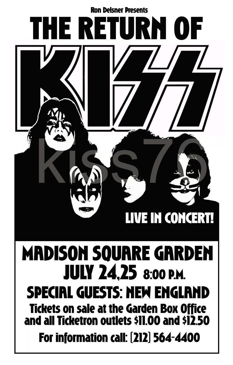 KISS Dynasty &quot;Return Of KISS&quot; Madison Square Garden 16 x 25 Custom Poster - $35.00